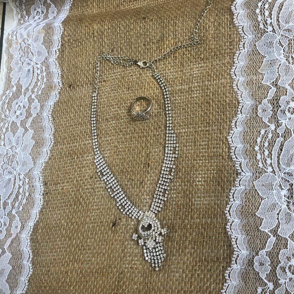 Indian jewelry silver necklace and ring